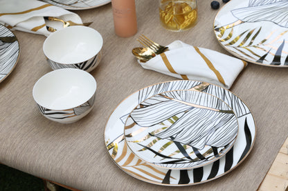 Golden Leaf Dinner Set (18 Pieces)