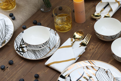 Golden Leaf Dinner Set (18 Pieces)