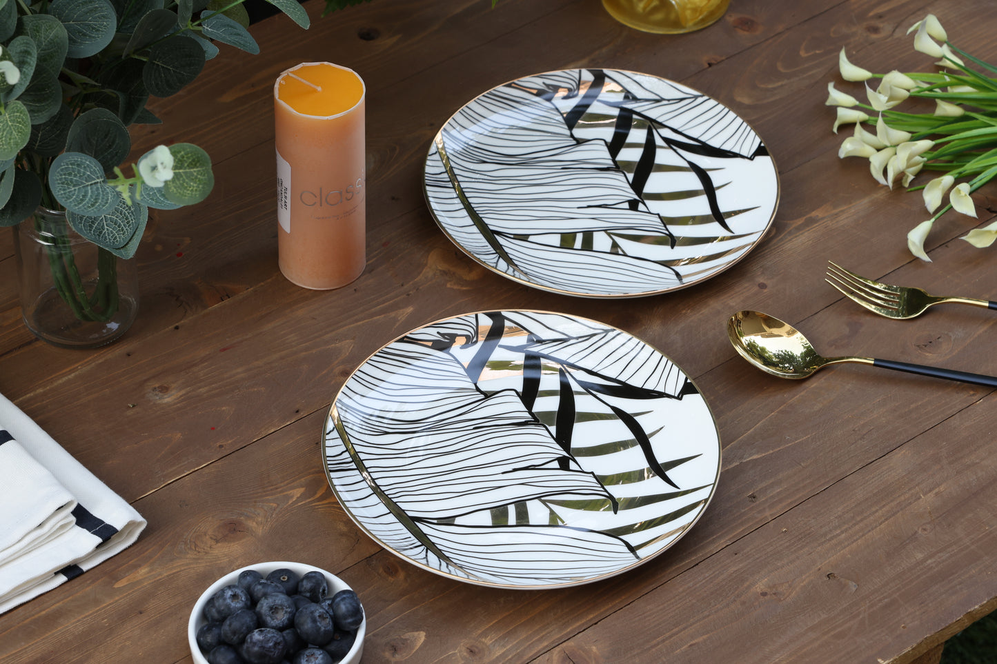 Golden Leaf Dessert Plates