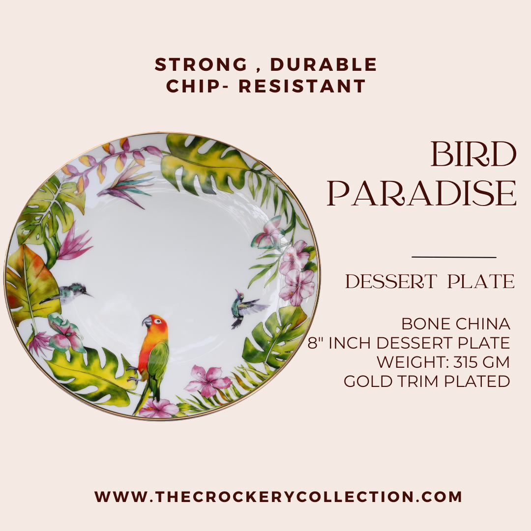 Bird Paradise Dinner and Dessert Plate set