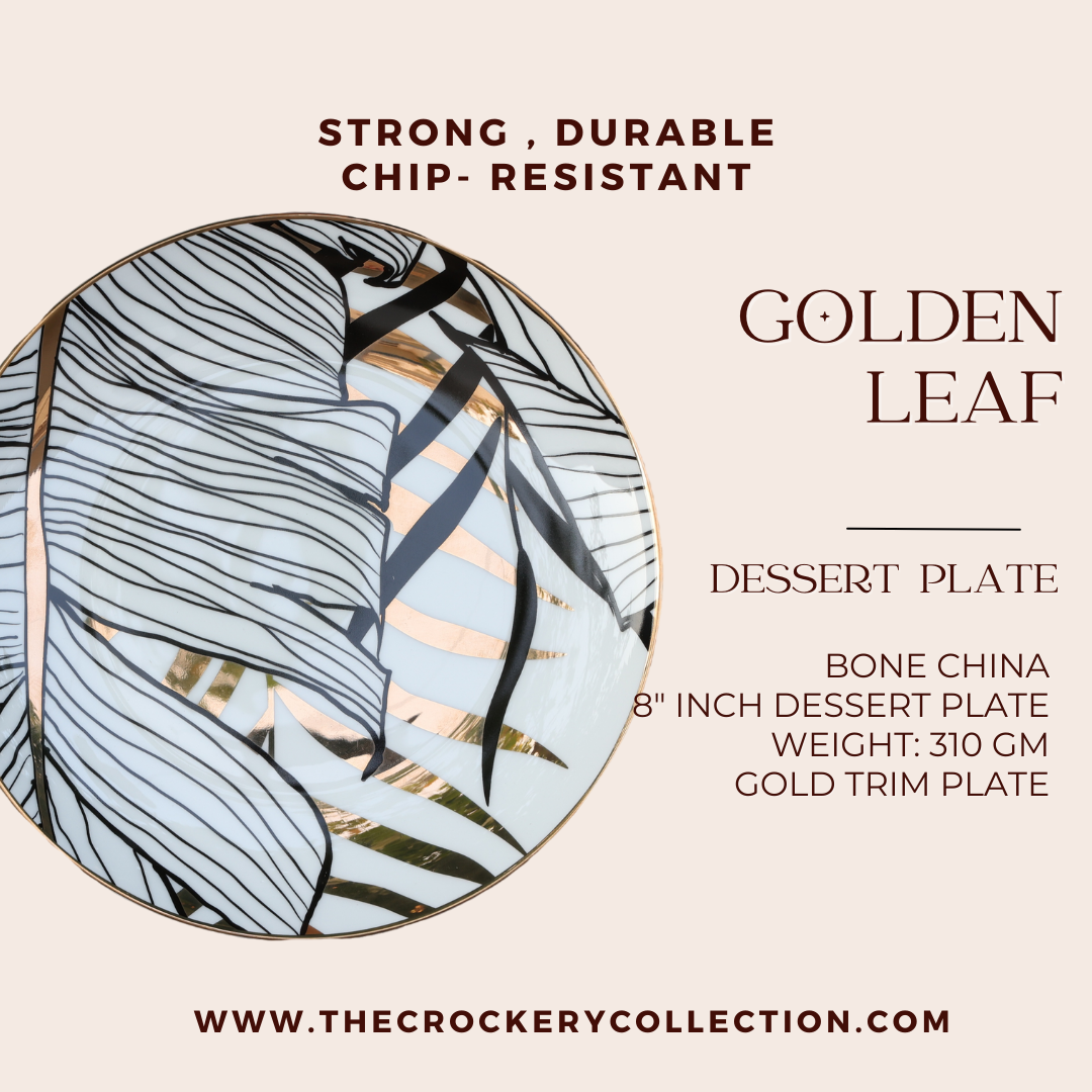 Golden Leaf Dessert Plates