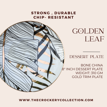Golden Leaf Dessert Plates