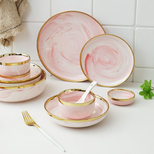Pink marble dinnerset