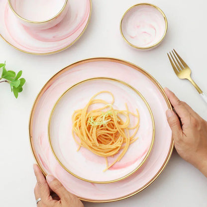 Pink marble dinnerset