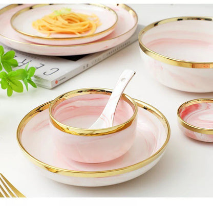 Pink marble dinnerset